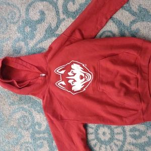 Gildan UConn Husky Logo Hoodie Red Size Small